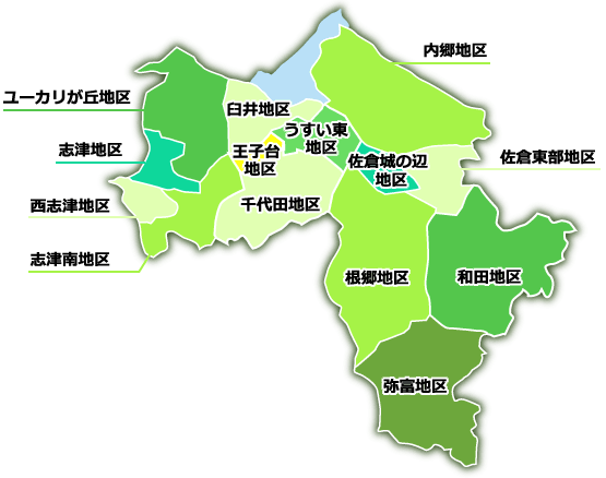 各地区社会福祉協議会の図